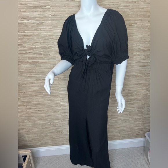 ASOS black tie front jumpsuit - Picture 2 of 6